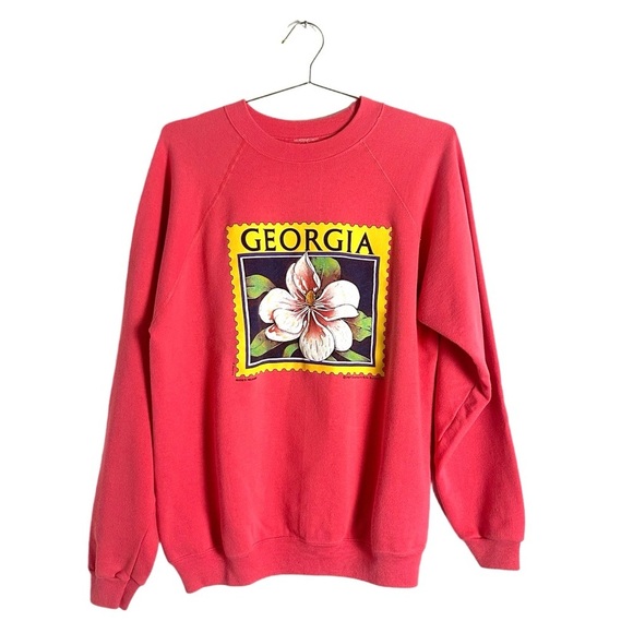 Vintage Tops - Vintage 1989 Georgia Pink Crewneck Sweatshirt